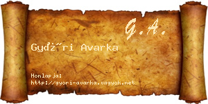 Győri Avarka névjegykártya